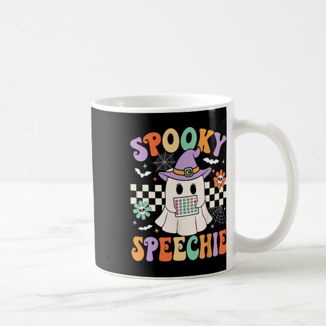 Spooky Speechie Speech Therapy Halloween Retro Slp Coffee Mug (Right)