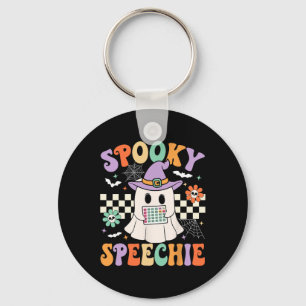 Spooky Speechie Speech Therapy Halloween Retro Slp Keychain