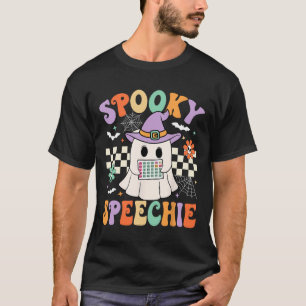 Spooky Speechie Speech Therapy Halloween Retro Slp T-Shirt