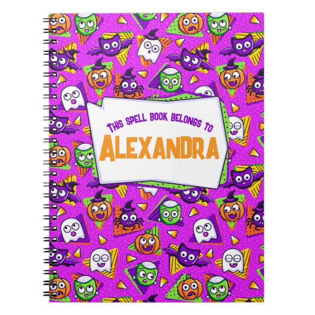 Spooky Spell Book Halloween Personalized Notebook (Front)