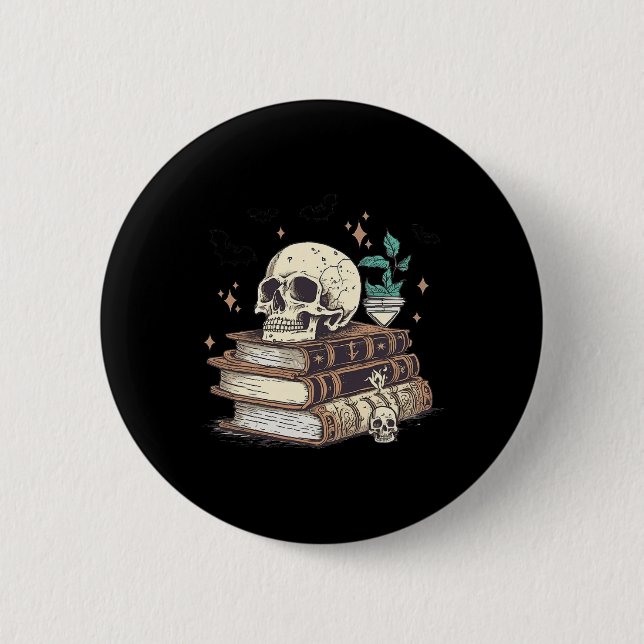 Spooky Spell Books  2 Inch Round Button (Front)