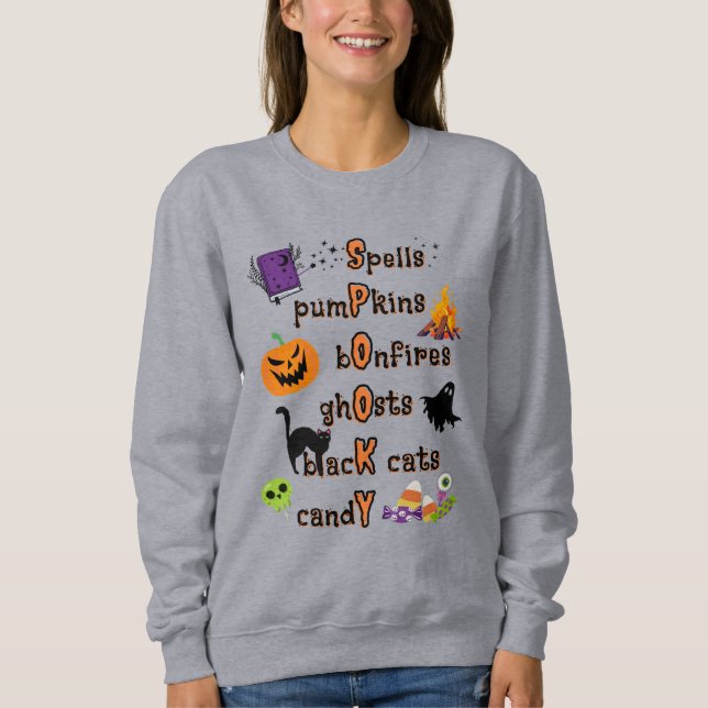 SPOOKY Spelling with all things Halloween Sweatshirt (Front)