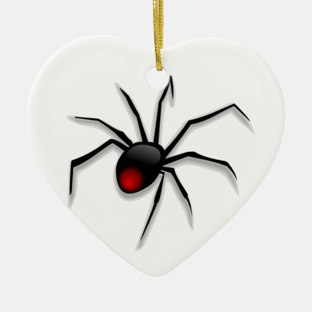 Spooky Spider and Web Ceramic Ornament (Front)