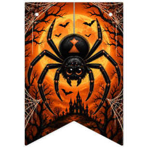 Spooky Spider Halloween Bunting Banner