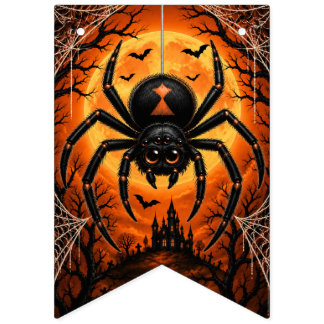 Spooky Spider Halloween Bunting Banner