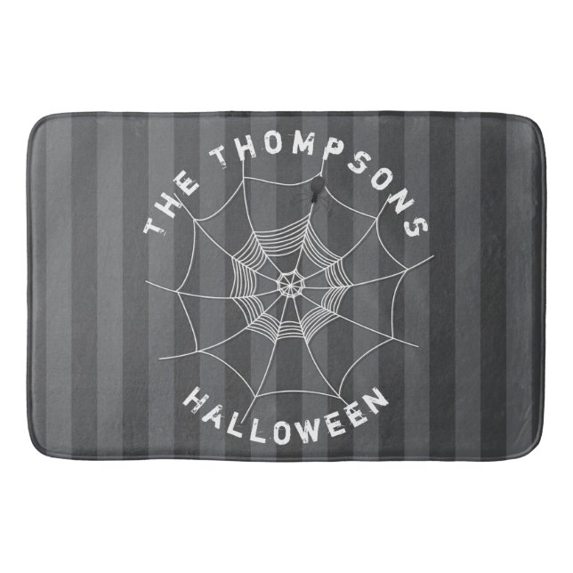 Spooky Spider in Spider Web Bath Mat (Front)