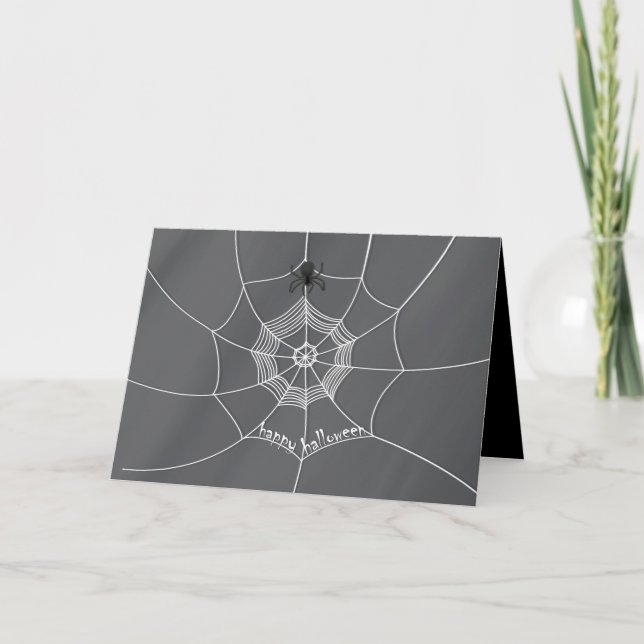 Spooky Spider in Spider Web Card (Front)