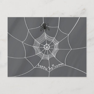 Spooky Spider in Spider Web Postcard