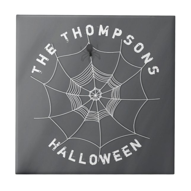 Spooky Spider in Spider Web Tile (Front)