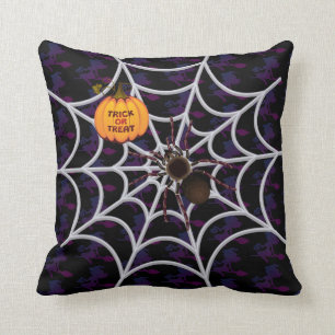 Spooky Spider Throw Pillow