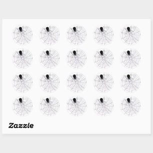 Spooky Spider Web Classic Round Sticker