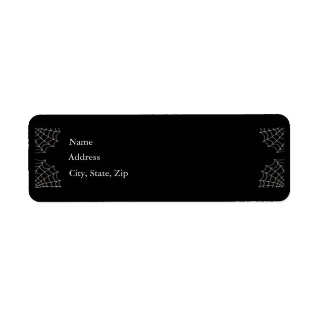Spooky Spider Web Return Labels Template (Front)