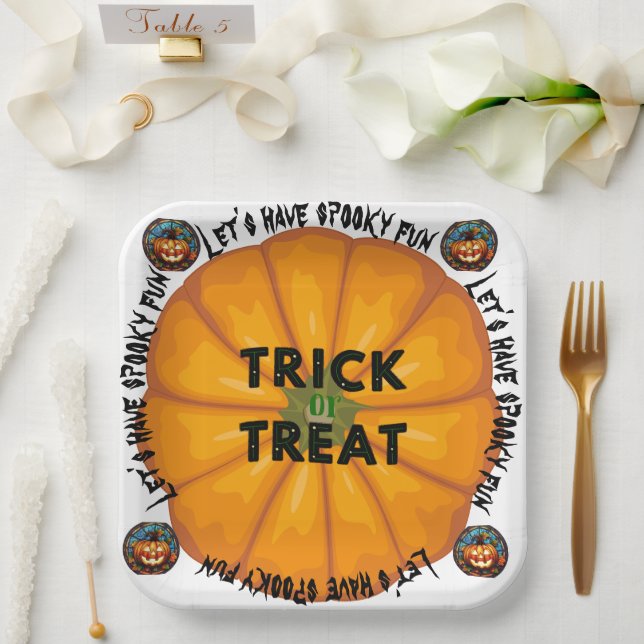 Spooky spider witchy halloween themedAccent Pillow Paper Plate (Wedding)