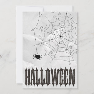 Spooky Spiders & Cobwebs Halloween Invitation