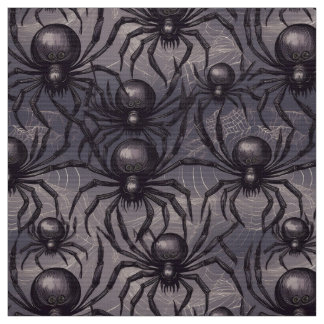 Spooky spiders pattern fabric