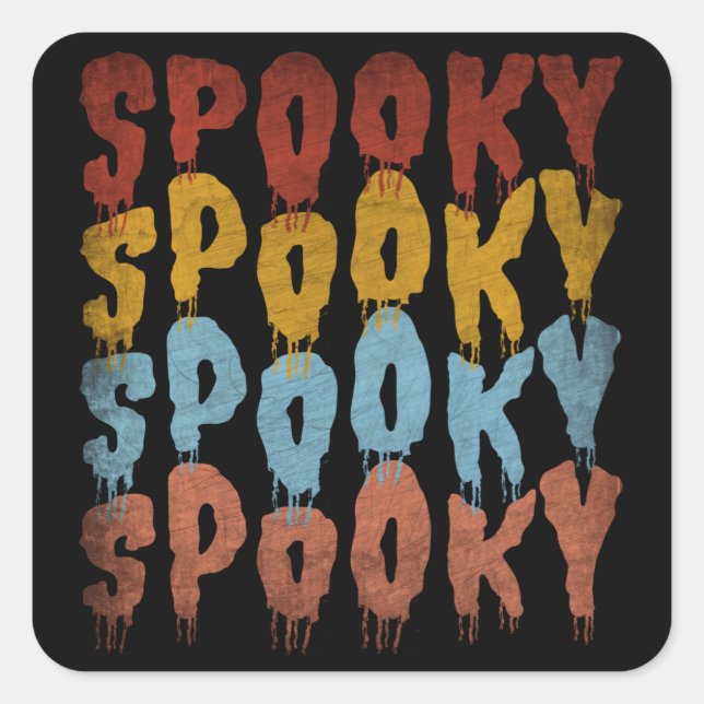 SPOOKY SPOOKY HALLOWEEN SQUARE STICKER (Front)