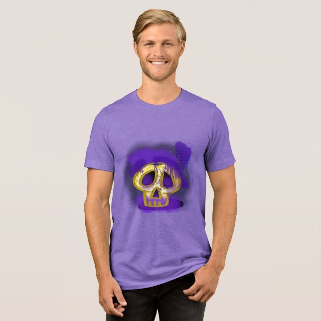 Spooky Spray Paint Skull Graphic Tee (Front Full)