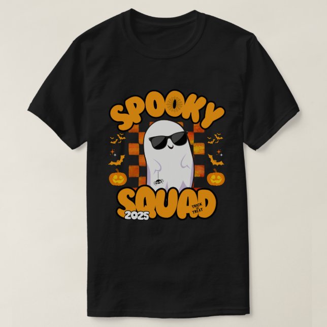 Spooky Squad 2025 - Cool Ghost Halloween Party T-Shirt (Design Front)