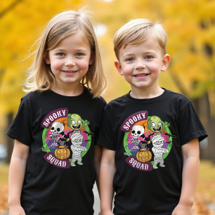 Spooky Squad Halloween Monster Cartoon Modern Kids T-Shirt