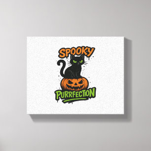 Spooky Squad Retro Halloween Design (Black Text) – Canvas Print