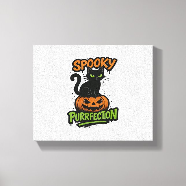 Spooky Squad Retro Halloween Design (Black Text) – Canvas Print (Front)