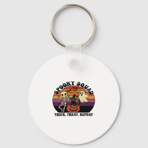 Spooky Squad Retro Halloween Design (Black Text) � Keychain