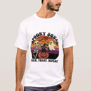 Spooky Squad Retro Halloween Design (Black Text)   T-Shirt