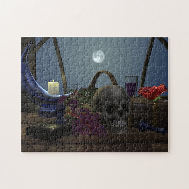 Spooky Still Life in Moonlight Jigsaw Puzzle (Horizontal)