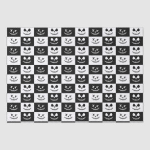 Spooky Stitch Face   Black & White Halloween Tissue Paper