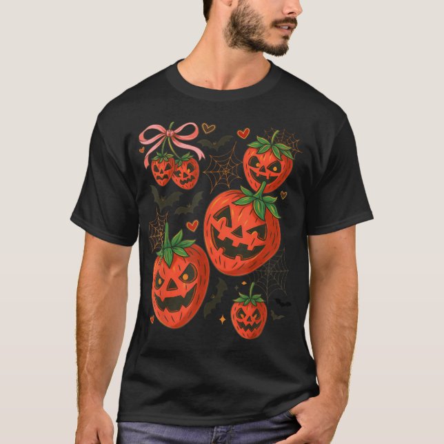 Spooky Strawberry Ghost Halloween Costume For  T-Shirt (Front)