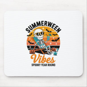 Spooky Summer Beach Skeleton Funny Halloween Summe Mouse Pad