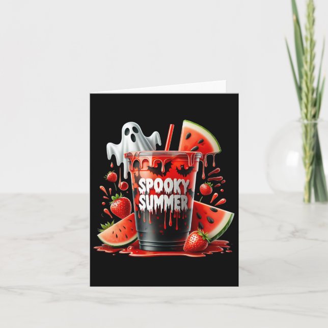 Spooky Summer Drinks Summerween Vibes Funny Summer Card (Front)