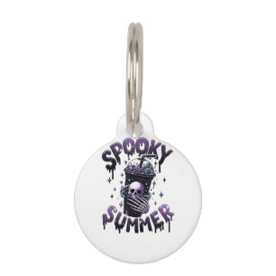 Spooky Summer Funny Meme Skeleton Coffee Funny Sum Pet Tag
