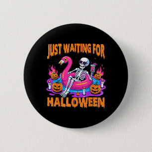 Spooky Summer Skeleton Funny Waiting for Halloween 2 Inch Round Button