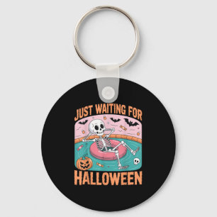 Spooky Summer Skeleton Just Waiting For Halloween Keychain
