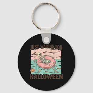 Spooky Summer Skeleton Just Waiting for Halloween Keychain