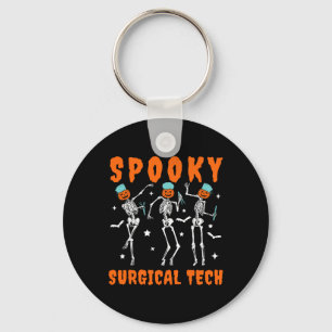 Spooky Surgical Tech Skeleton Dancing Surgical Hal Keychain