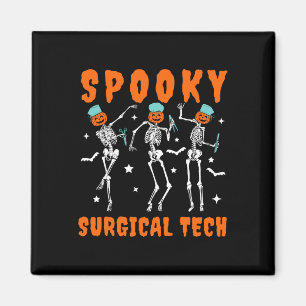 Spooky Surgical Tech Skeleton Dancing Surgical Hal Magnet