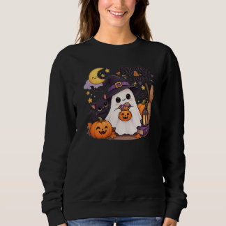 Spooky & Sweet Ghost Halloween Sweatshirt