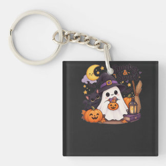 Spooky & Sweet Ghost Halloween Sweatshirt Keychain