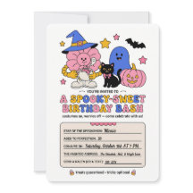 Spooky Sweet Halloween Birthday Invitation