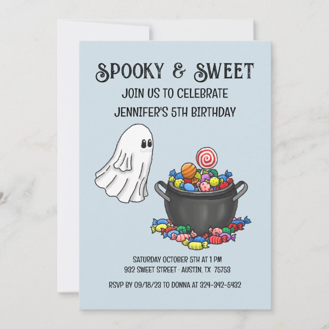 Spooky & Sweet Halloween Birthday Invitation (Front)