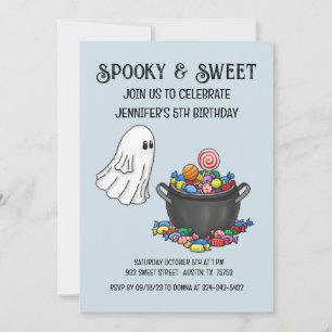 Spooky & Sweet Halloween Birthday Invitation