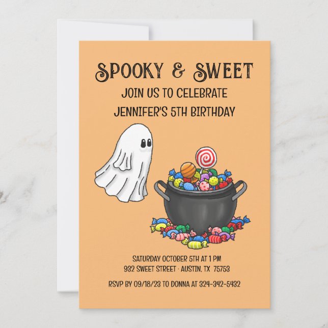 Spooky & Sweet Halloween Birthday Invitation (Front)