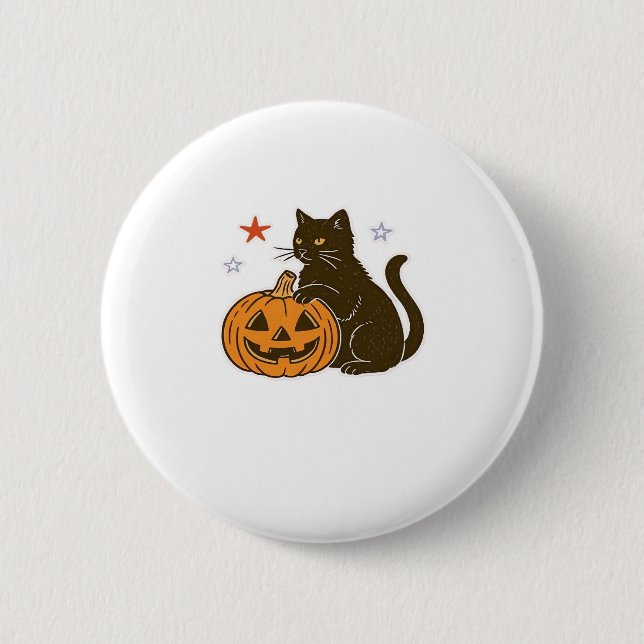 Spooky Sweet Halloween Kitty Classic T-Shirt 2 Inch Round Button (Front)