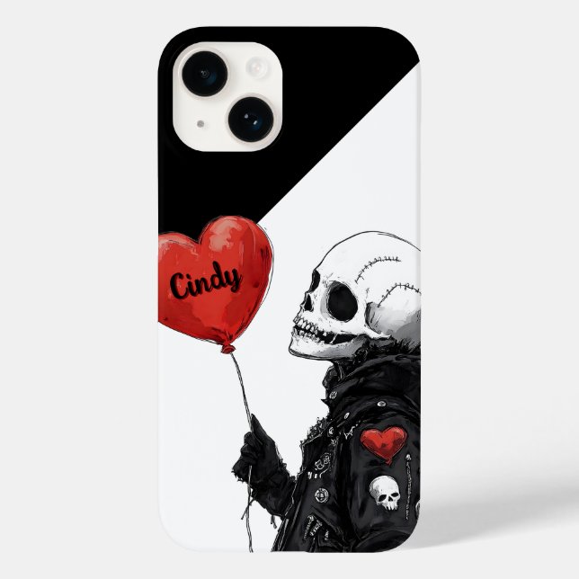 Spooky Sweetheart -Customizable Skull with Balloon Case-Mate iPhone Case (Back)