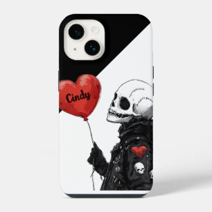 Spooky Sweetheart -Customizable Skull with Balloon iPhone 14 Case