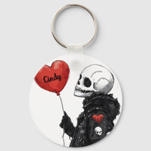 Spooky Sweetheart -Customizable Skull with Balloon Keychain
