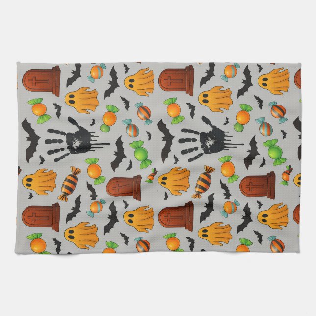 Spooky Sweets & Shadows Kitchen Towel (Horizontal)