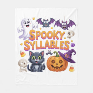 Spooky Syllables Fleece Blanket